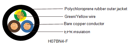 h07bn4-f construction flexible rubber cable